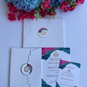 Colourful Marble Invitation Card with Insert