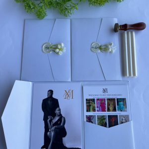 Pocket Trifold Invitation with Wax sealed Envelope and Inserts