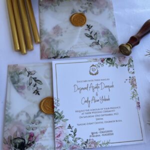 Simple Flat Invitation card in Vellum Envelop