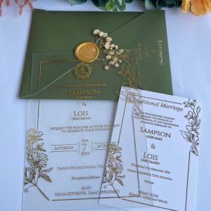 Transparent Invitation card with wax sealed envelope