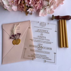 Transparent Invitation card with wax sealed evelope